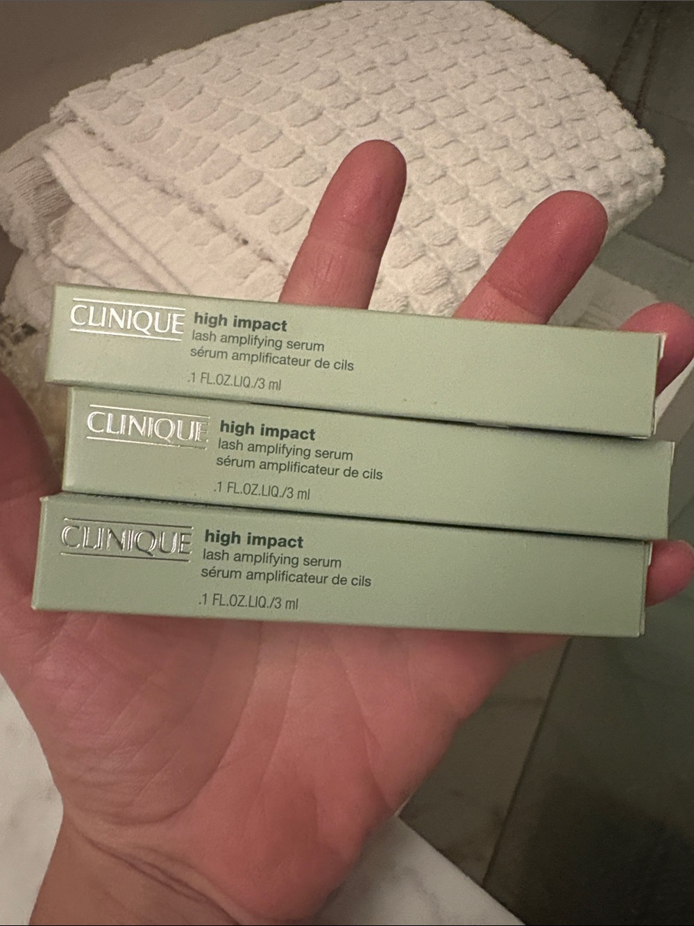 New never usedClinique High Impact Lash Amplifying Serum Trio - Mint Green Boxes